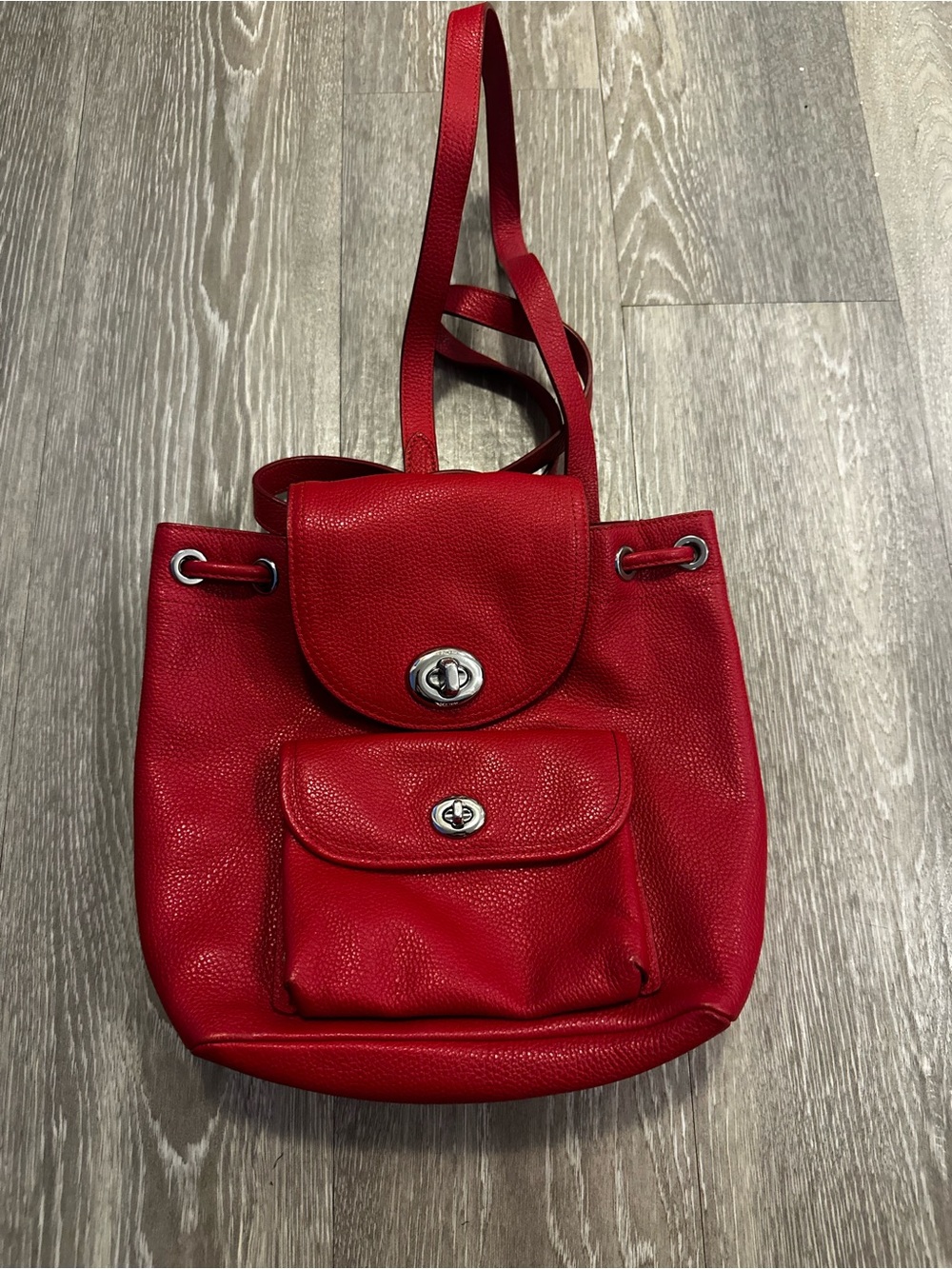 Coach Leather Turn Lock Mini Backpack